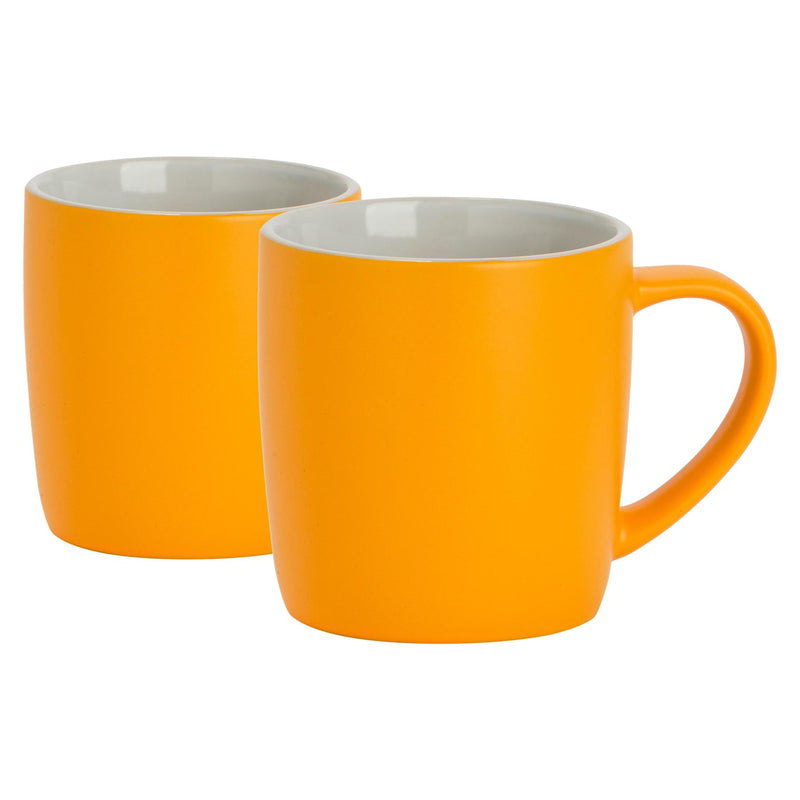 350ml Matt Coloured Coffee Mugs - Pack of 2 - By Argon Tableware