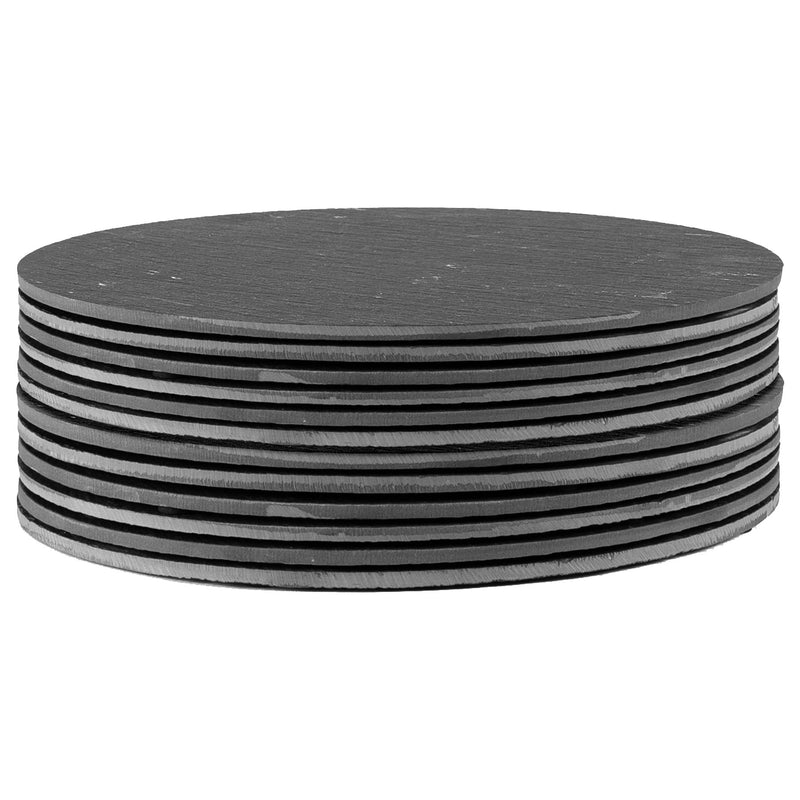 Linea Round Slate Placemats - 30cm - Pack of 12 - By Argon Tableware