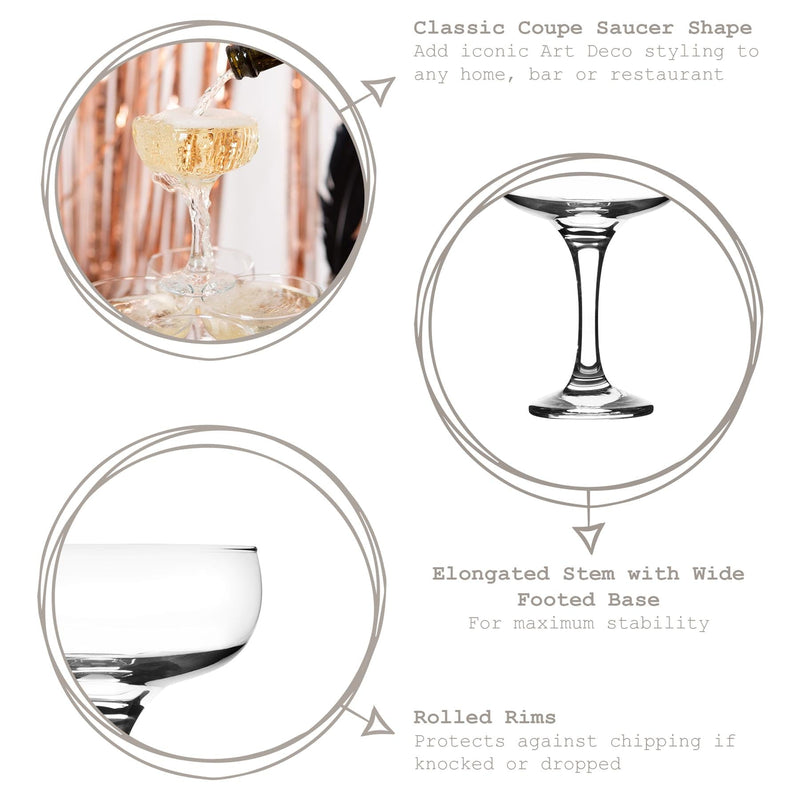 235ml Misket Champagne Cocktail Saucers - By Lav