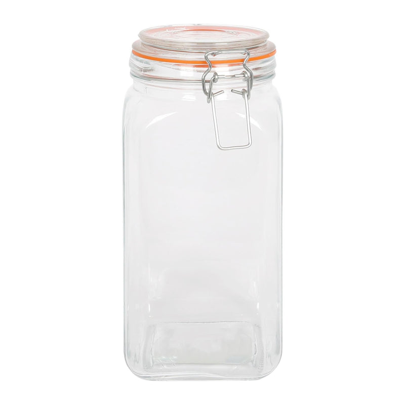 760ml Square Glass Jar with Clip-Top Lid - By Argon Tableware