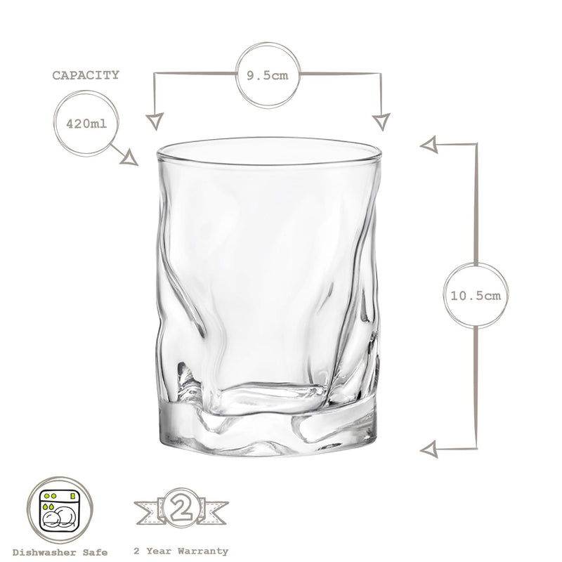 420ml Sorgente Tumbler Glasses - Pack of 12 - By Bormioli Rocco