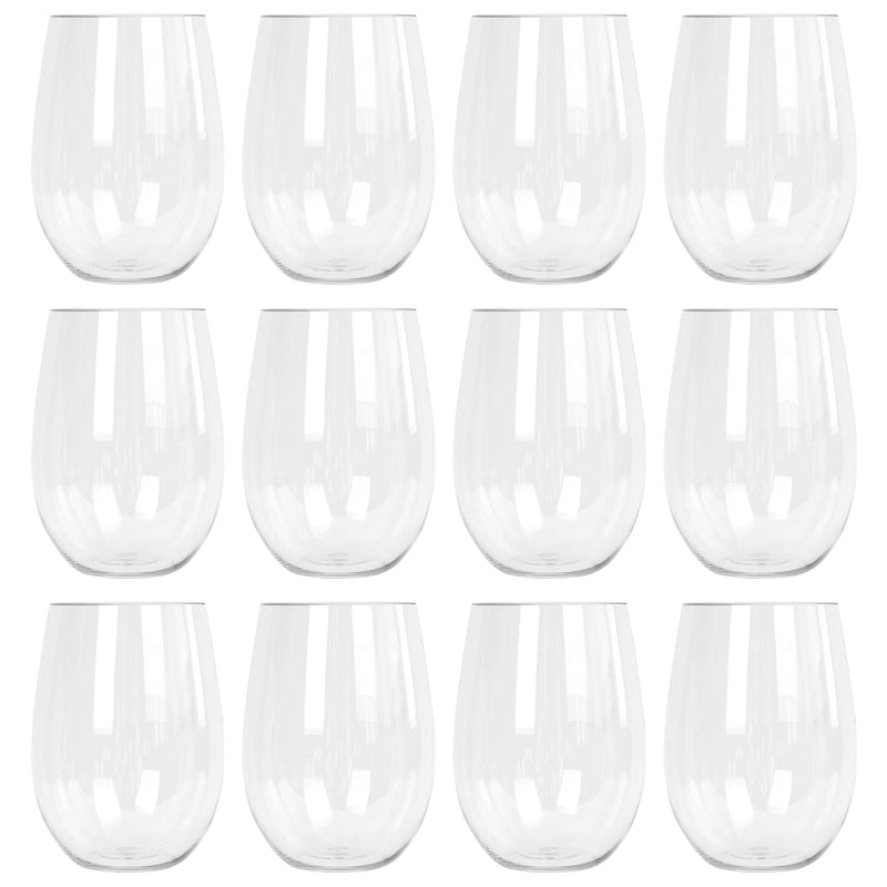 480ml Reusable Plastic Stemless Wine Glasses - By Argon Tableware