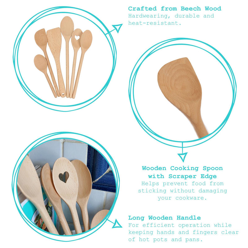 Wooden Scraper Spoon - 30cm - By Argon Tableware