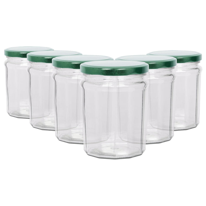 380ml Glass Jam Jars with Lids - Pack of 6 - By Argon Tableware