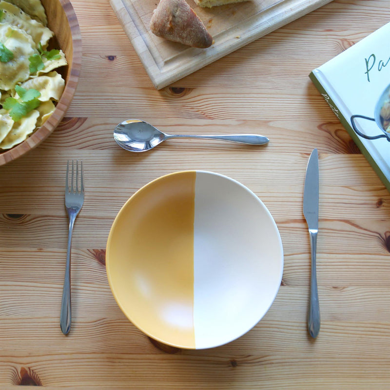 Colour Block Stoneware Pasta Bowl - 20.5cm - By Nicola Spring