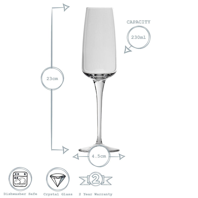 230ml Aurum Champagne Flutes - Pack of 12 - By Bormioli Rocco