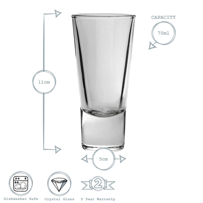 70ml Ypsilon Shot Glasses - Pack of 12 - By Bormioli Rocco