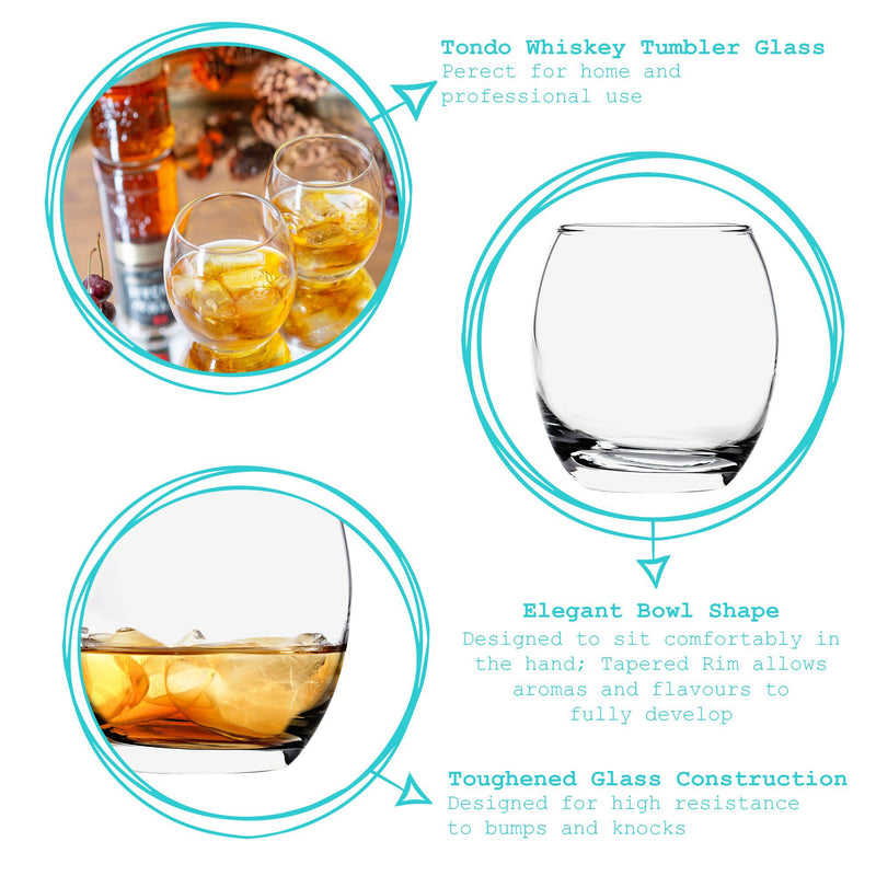 405ml Tondo Whisky Glasses - Pack of 12 - By Argon Tableware