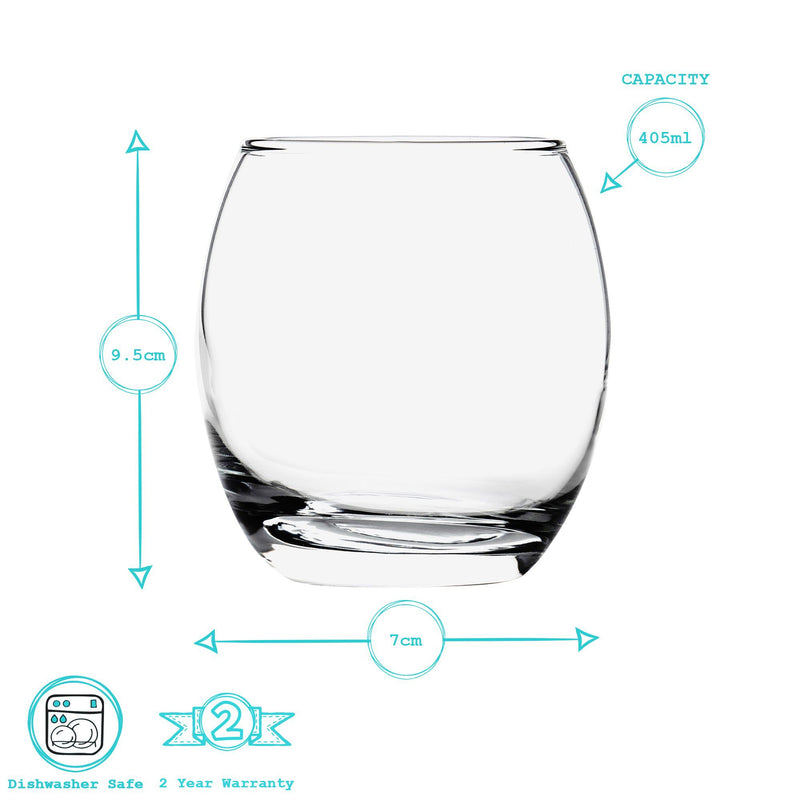 405ml Tondo Whisky Glasses - Pack of 12 - By Argon Tableware