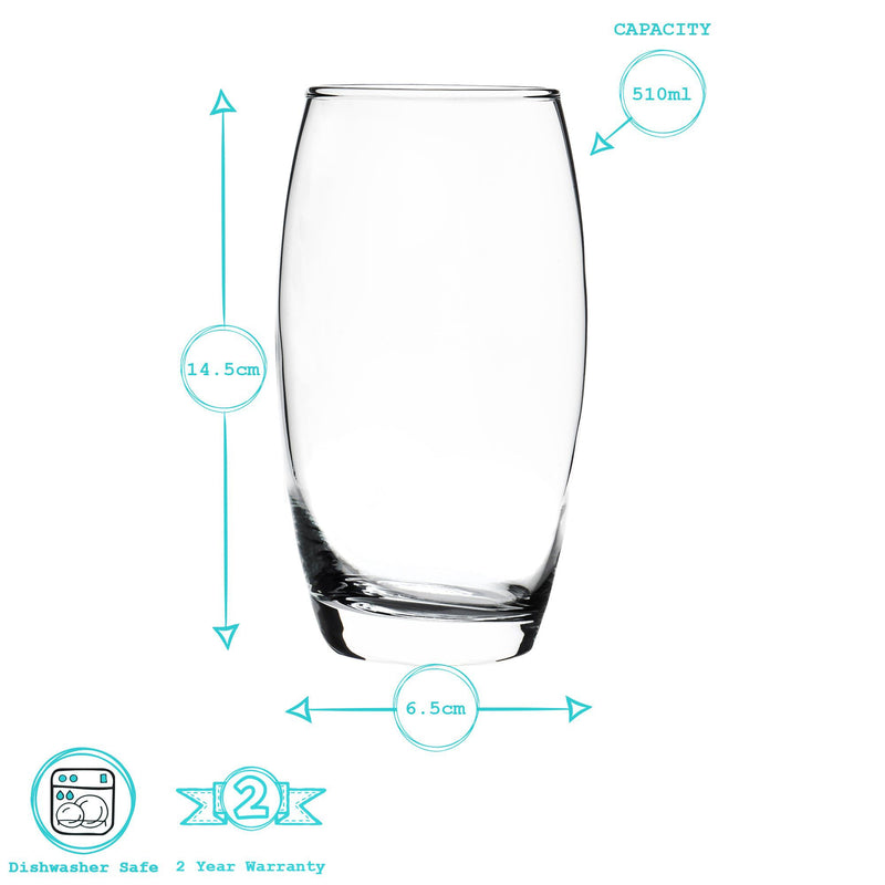 510ml Tondo Highball Glasses - By Argon Tableware