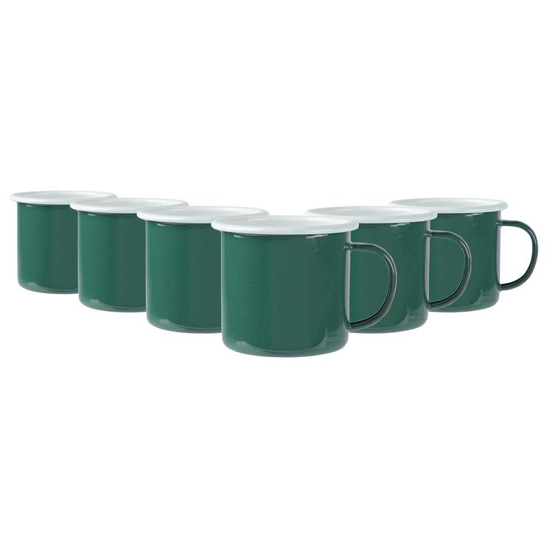 375ml Coloured Enamel Mugs - Pack of Six - By Argon Tableware