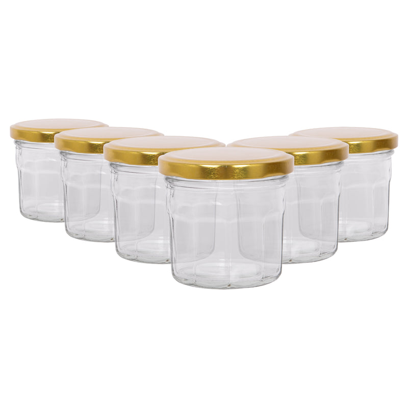 130ml Glass Jam Jars with Lids - Pack of 6 - By Argon Tableware