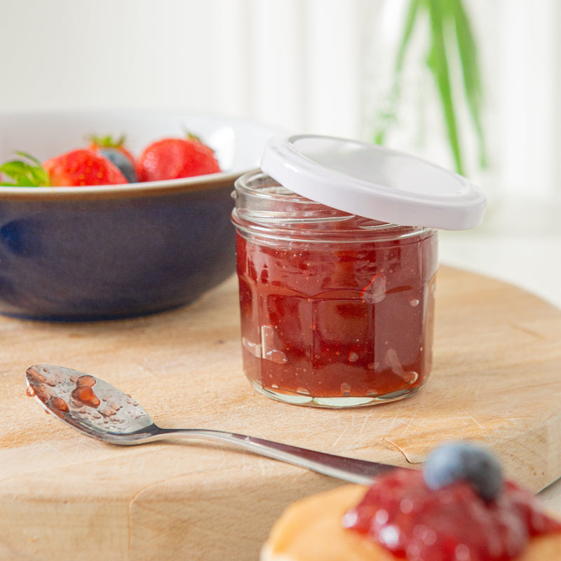 130ml Glass Jam Jars with Lids - Pack of 6 - By Argon Tableware