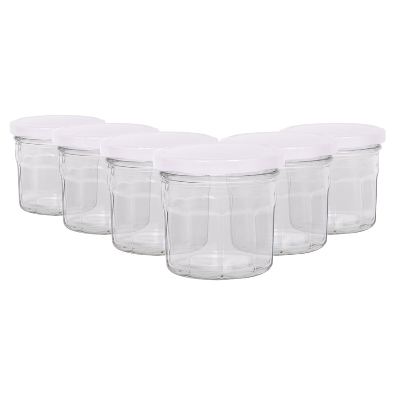 130ml Glass Jam Jars with Lids - Pack of 6 - By Argon Tableware