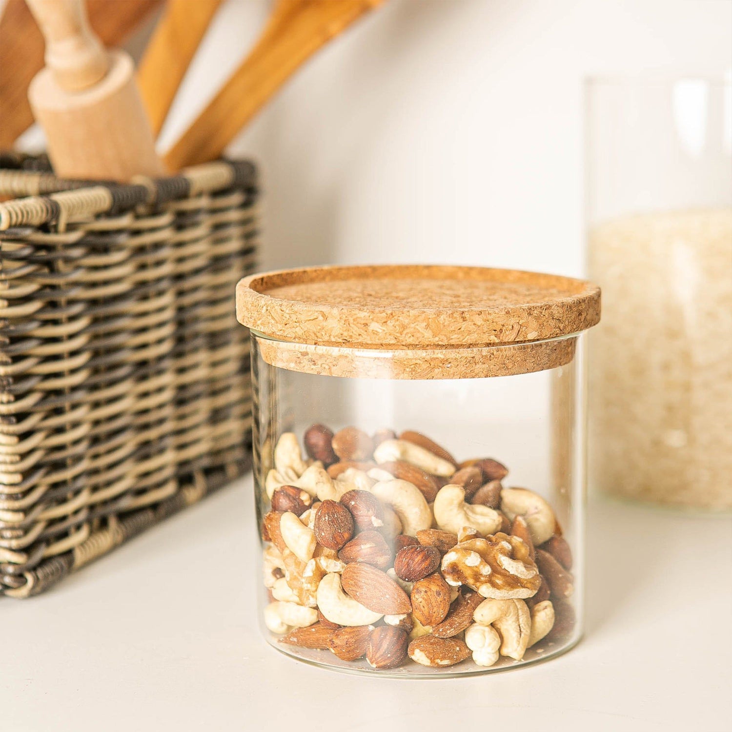 550ml Scandi Storage Jar with Cork Lid