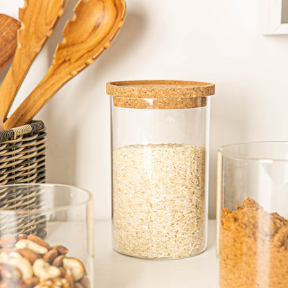 1L Scandi Storage Jar with Cork Lid