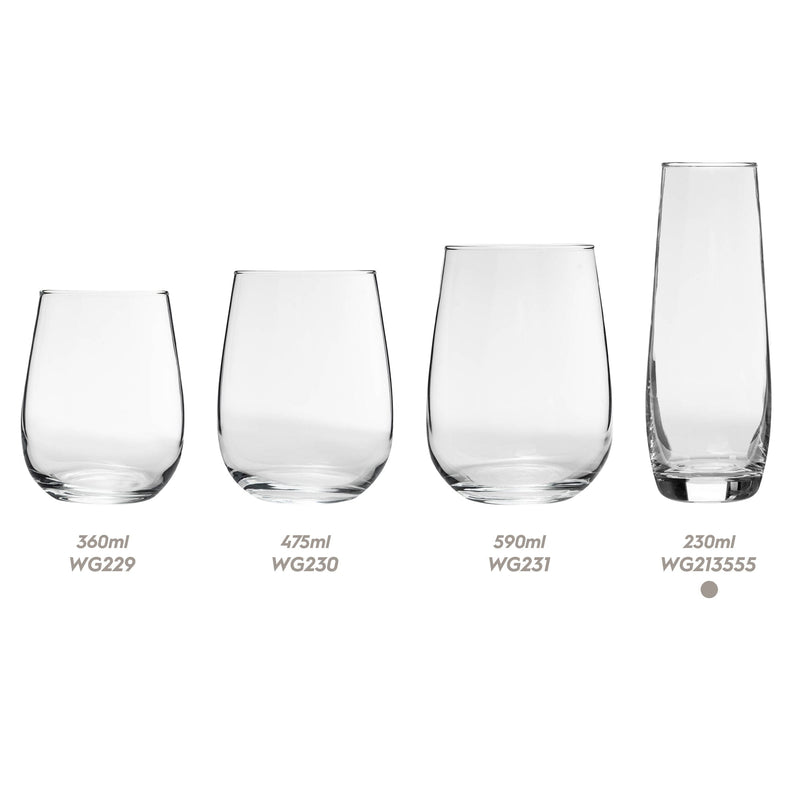 230ml Corto Stemless Champagne Flute Glasses - By Argon Tableware