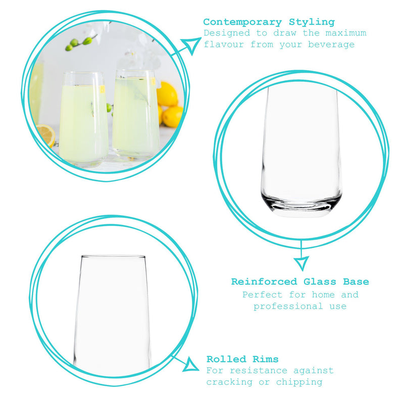 480ml Tallo Highball Glasses - Pack of 12 - By Argon Tableware