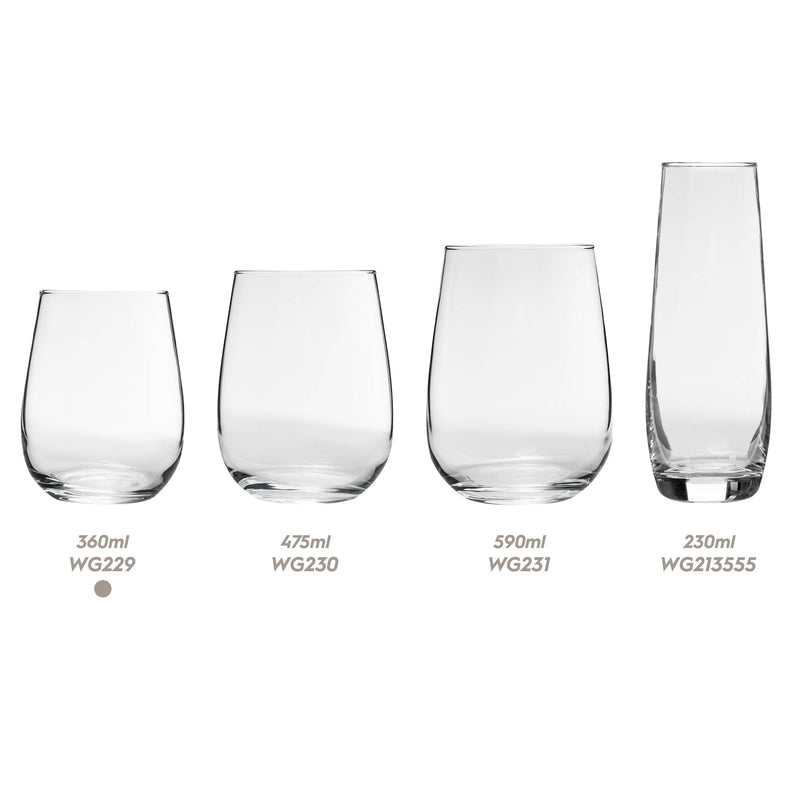 360ml Corto Stemless Wine Glasses - By Argon Tableware