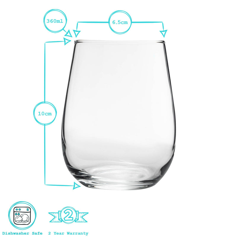 360ml Corto Stemless Wine Glasses - By Argon Tableware