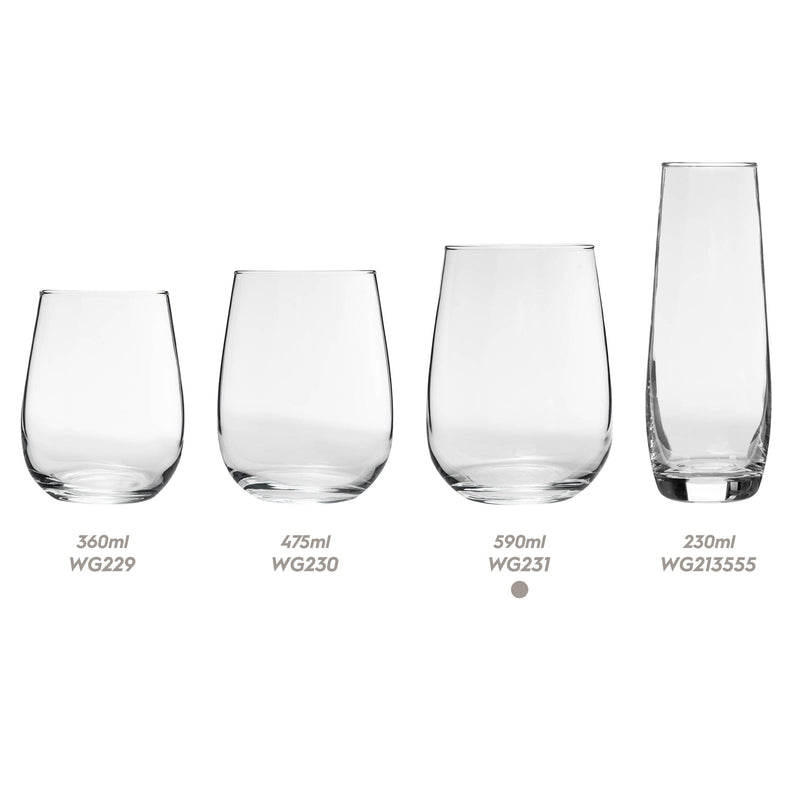 590ml Corto Stemless Gin And Tonic Glasses - By Argon Tableware