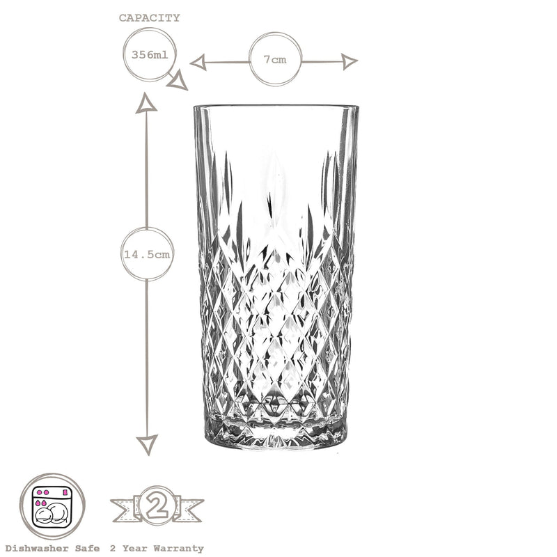 356ml Odin Highball Glasses - By Lav