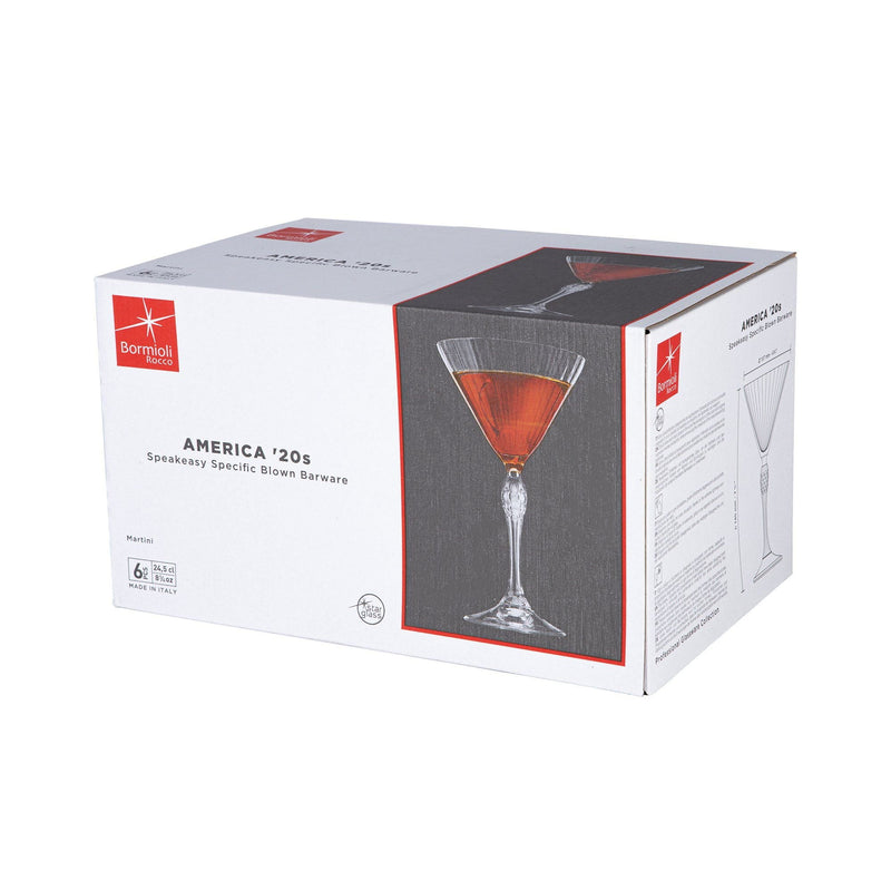 250ml America '20s Martini Glasses - Pack of 12 - By Bormioli Rocco