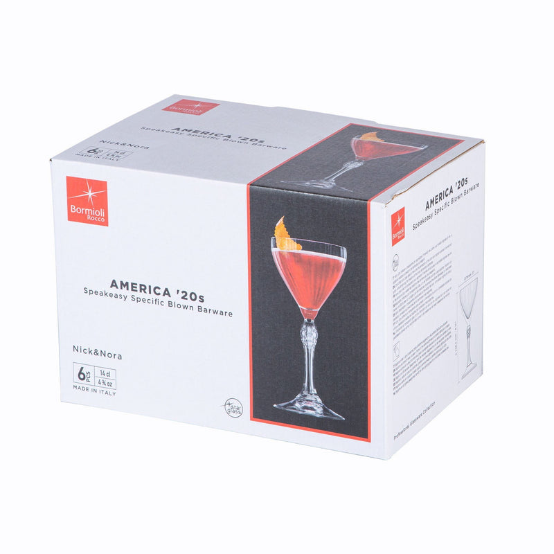 140ml America '20s Nick & Nora Glasses - Pack of 12 - By Bormioli Rocco