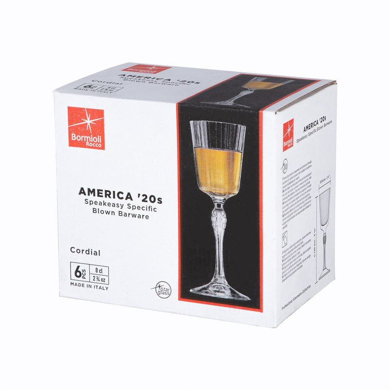 80ml Clear America '20s Liqueur Glasses - Pack of 12 - By Bormioli Rocco