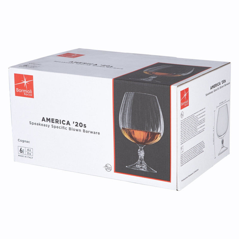 650ml America '20s Brandy Glasses - Pack of 12 - By Bormioli Rocco