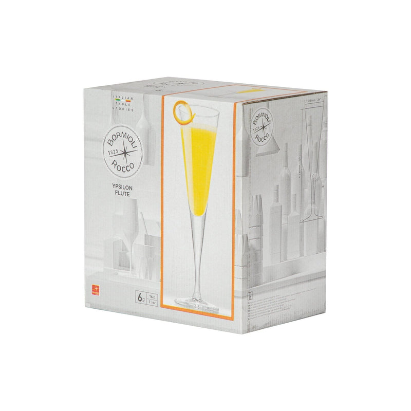 160ml Ypsilon Champagne Flute Glasses - By Bormioli Rocco