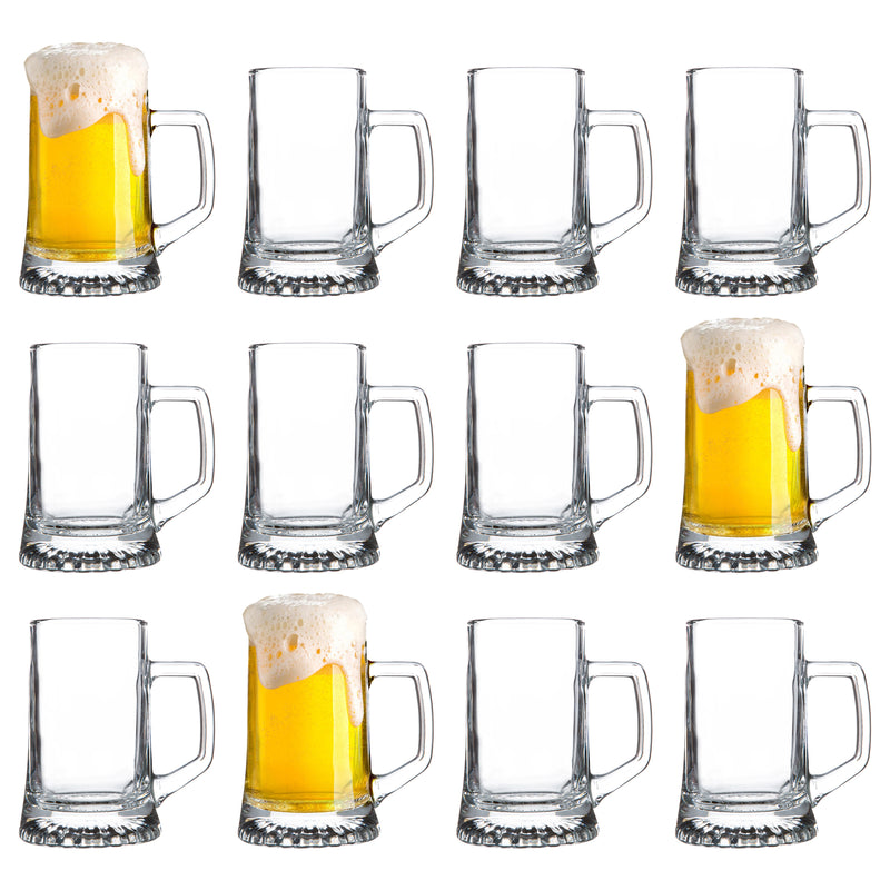 510ml Stern Tankard Glass Beer Mugs - Pack of 12 - By Bormioli Rocco