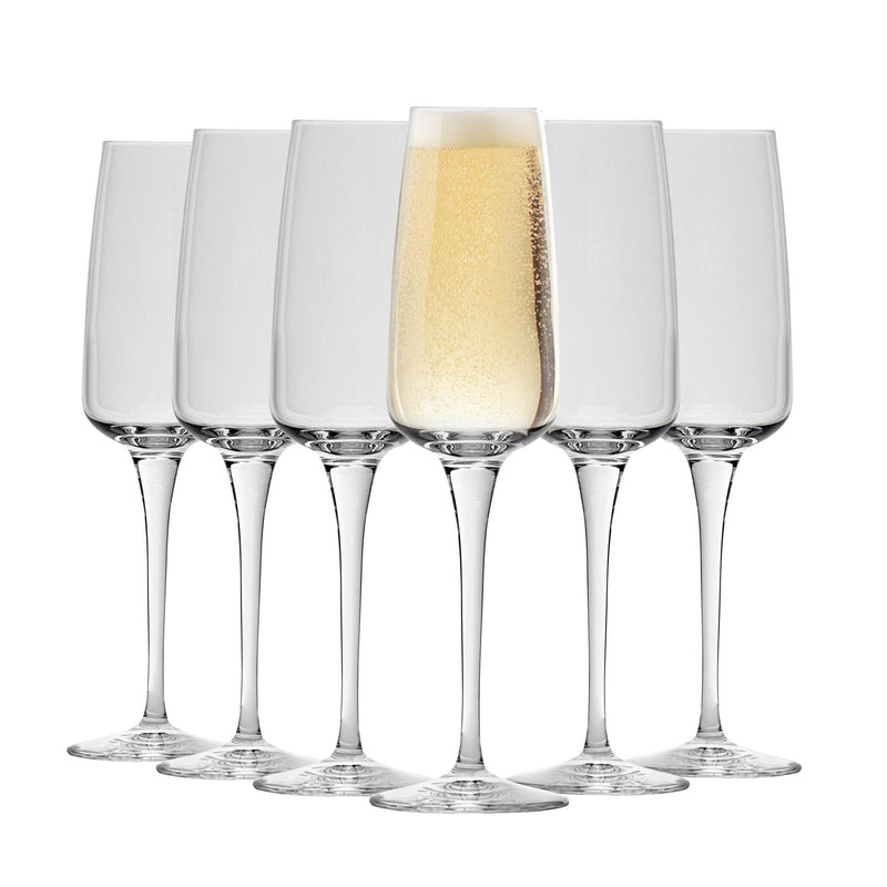 230ml Aurum Champagne Flute Glasses - By Bormioli Rocco