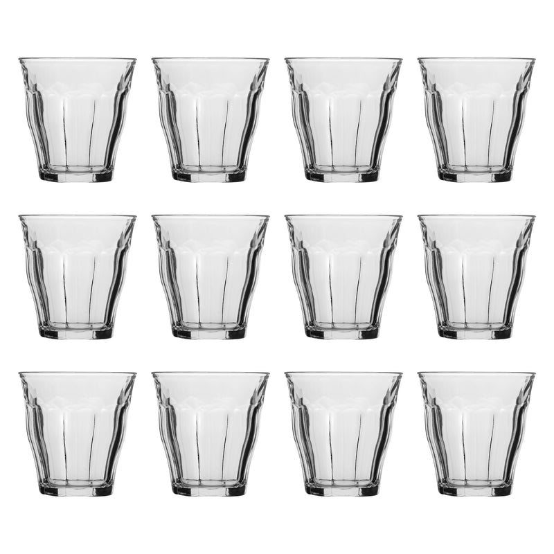 200ml Picardie Tumbler Glasses - Pack of 12 - By Duralex