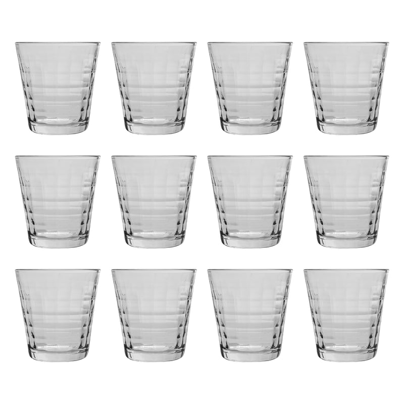 275ml Clear Prisme Tumbler Glasses - Pack of 12 - By Duralex