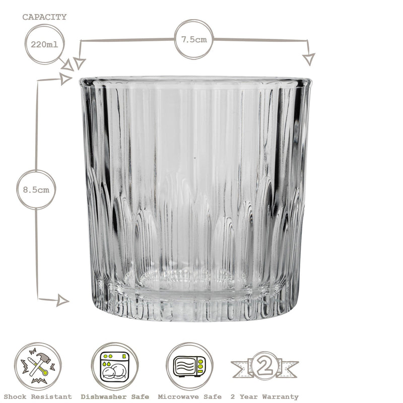 220ml Manhattan Whisky Glasses - Pack of 12 - By Duralex