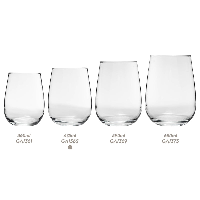 475ml Gaia Stemless Wine Glasses - By Lav