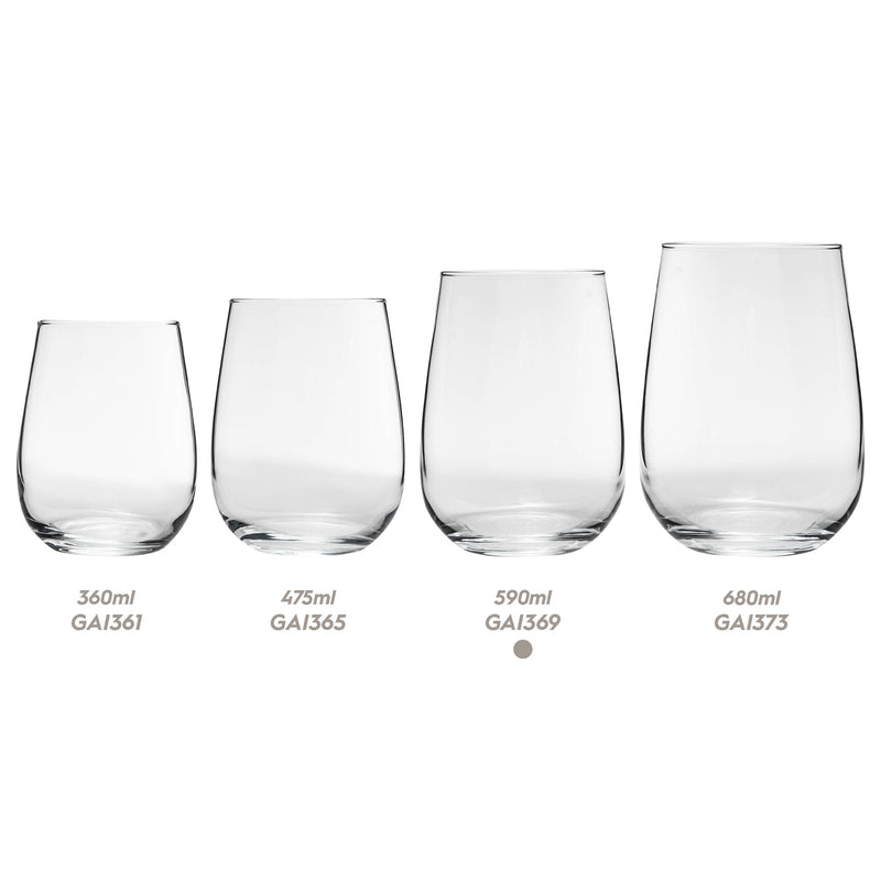 590ml Gaia Stemless Wine Glasses - By Lav