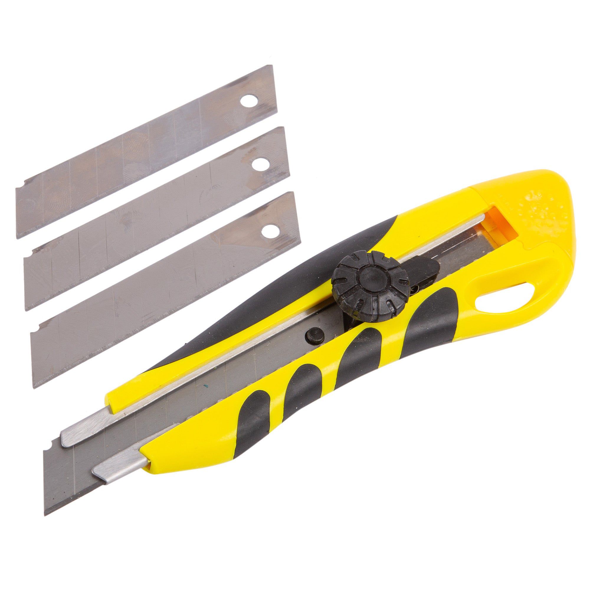 Yellow Retractable Snap-Off Utility Knife Set - By Blackspur | Rinkit.com