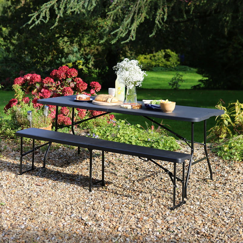 70cm x 180cm Rectangle Plastic Folding Trestle Table - By Harbour Housewares