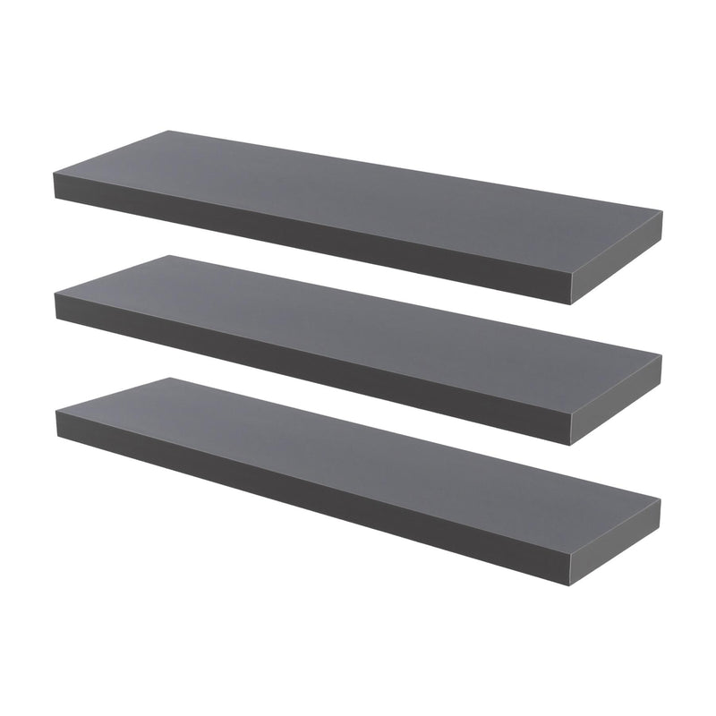 100cm Modern Floating Wall Shelves - Pack of Three - By Harbour Housewares