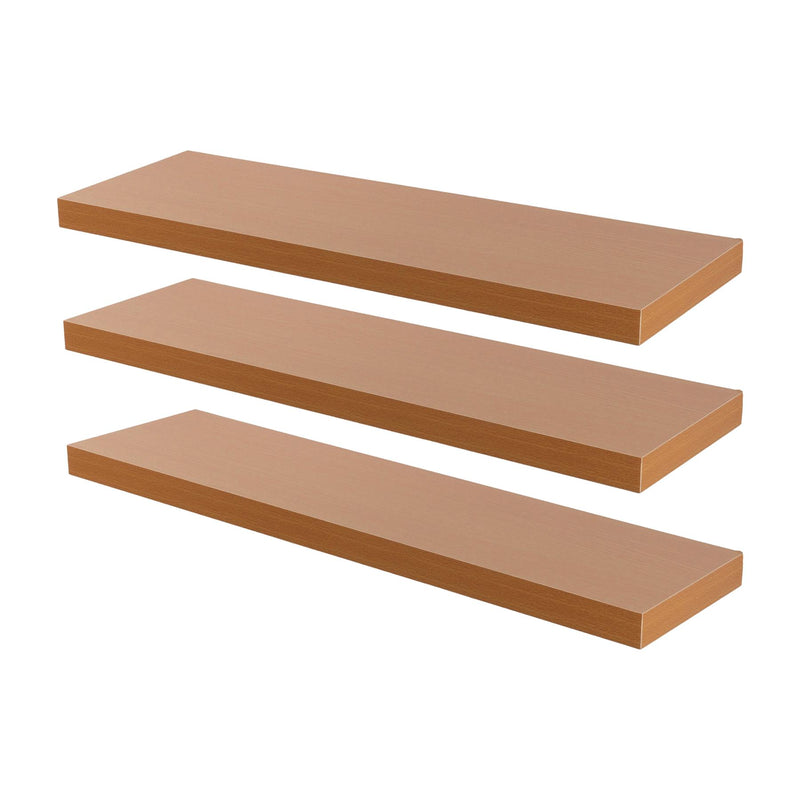 100cm Modern Floating Wall Shelves - Pack of Three - By Harbour Housewares