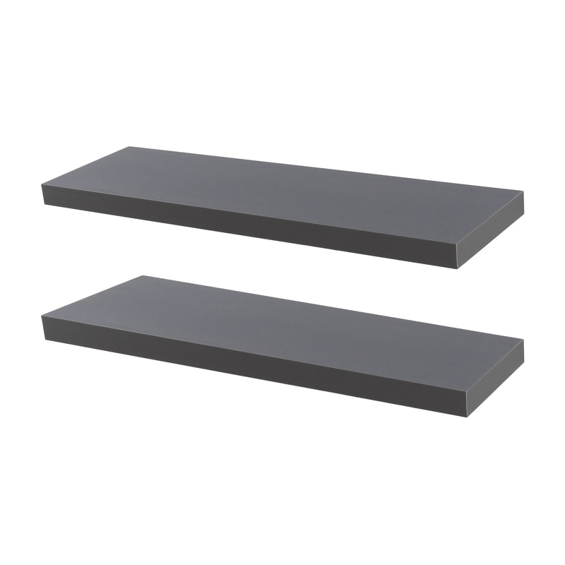 80cm Modern Floating Wall Shelves - Pack of Two - By Harbour Housewares