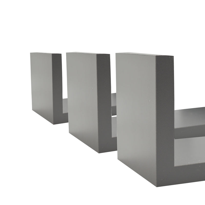 Modern U Shaped Floating Wall Shelves - Pack of Three - By Harbour Housewares