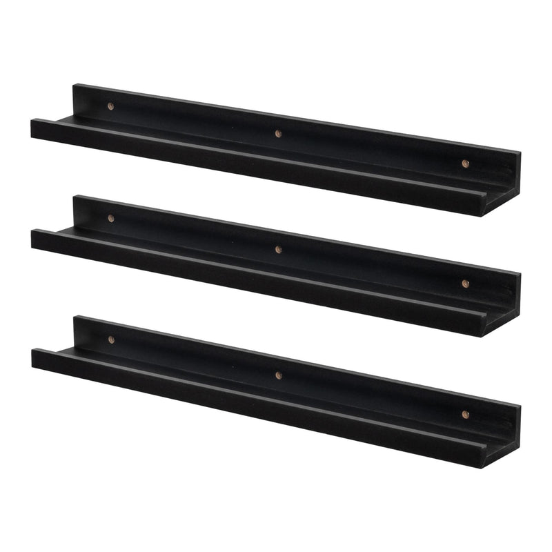 57cm Floating Picture Ledge Wall Shelves - Pack of Three - By Harbour Housewares