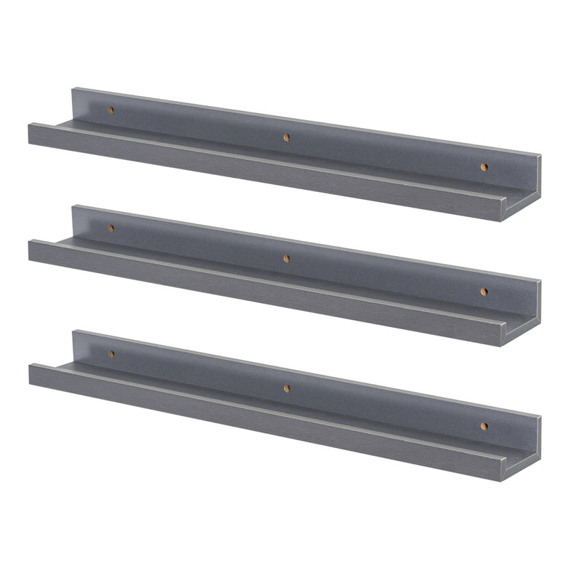 57cm Floating Picture Ledge Wall Shelves - Pack of Three - By Harbour Housewares