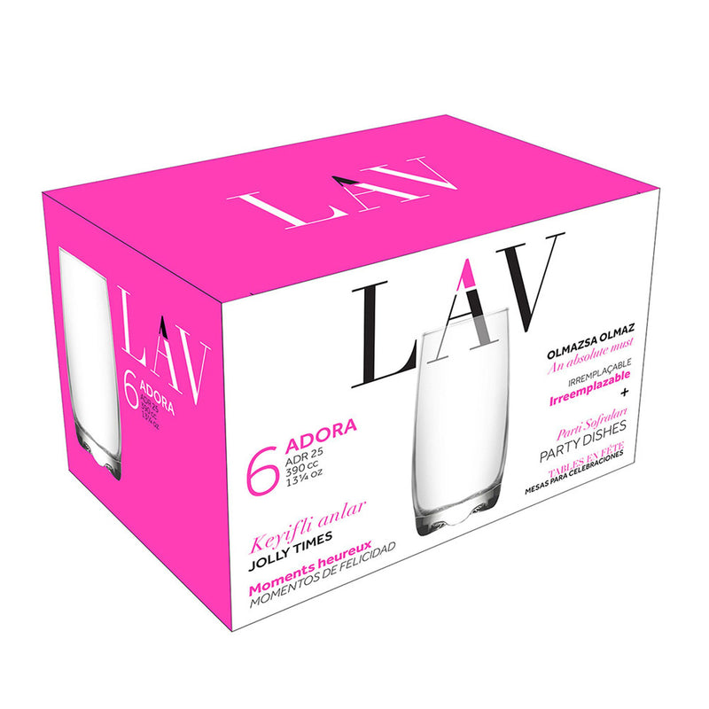 390ml Adora Highball Glasses - Pack of 12 - By LAV