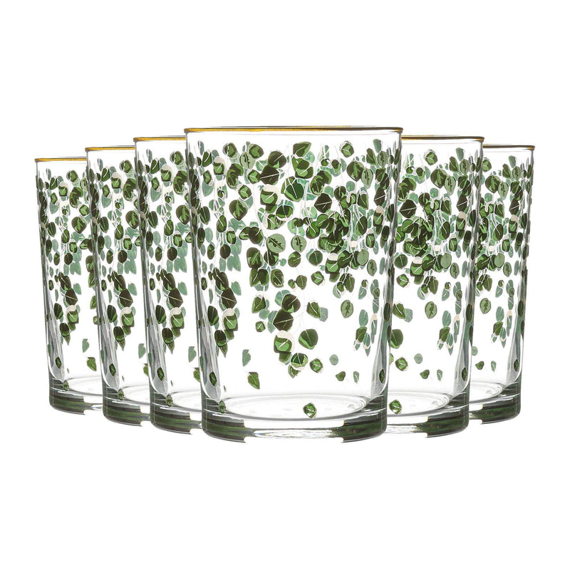 520ml Green Leaf Bodega Highball Glasses - By Lav