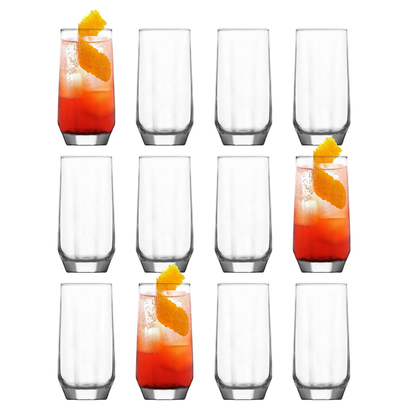 385ml Diamond Highball Glasses - Pack of 12 - By LAV