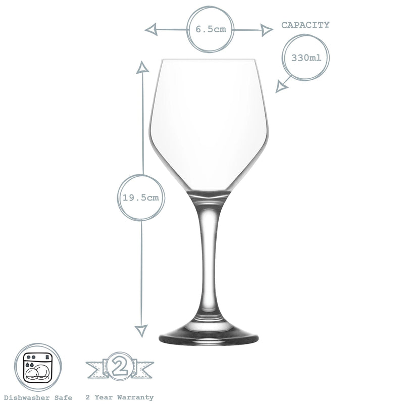 330ml Ella Red Wine Glasses - Pack of 12 - By LAV